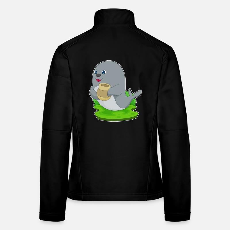 Seehund Vase Frauen Softshelljacke