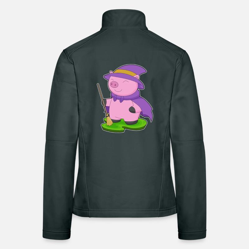 Balai Sorcière Cochon Veste en tissu softshell Femme
