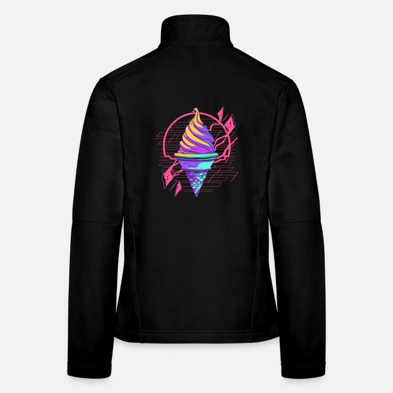 Eiswaffel Synthwave Frauen Softshelljacke