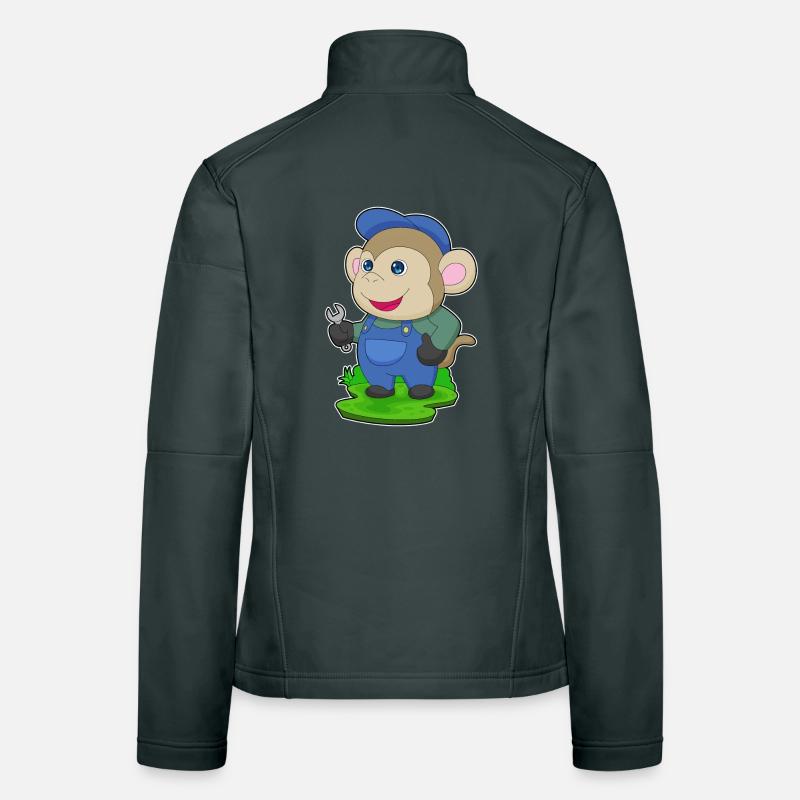 Monkey Mechanic Wrench Workshop Women's Softshell Jacket