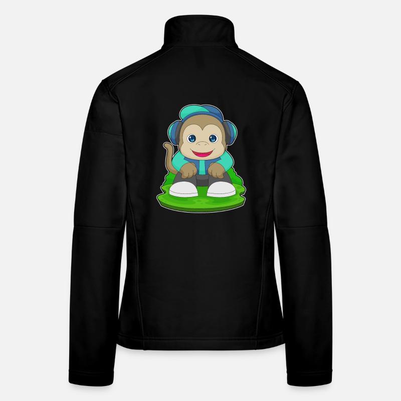 Affe Kopfhörer Musik Frauen Softshelljacke