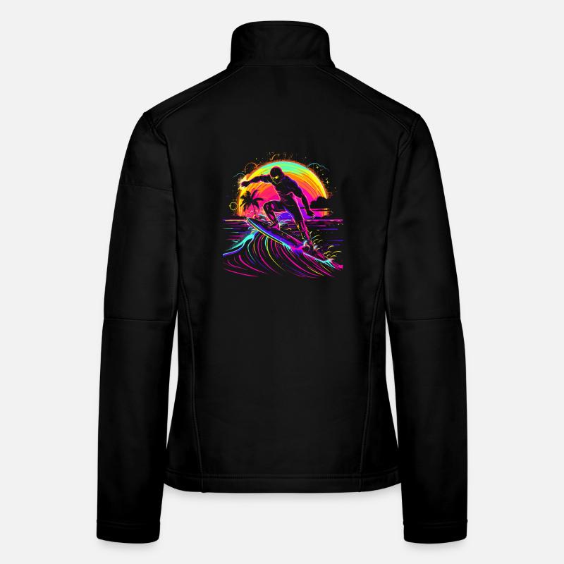 Surfer Vaporwave Women's Softshell Jacket