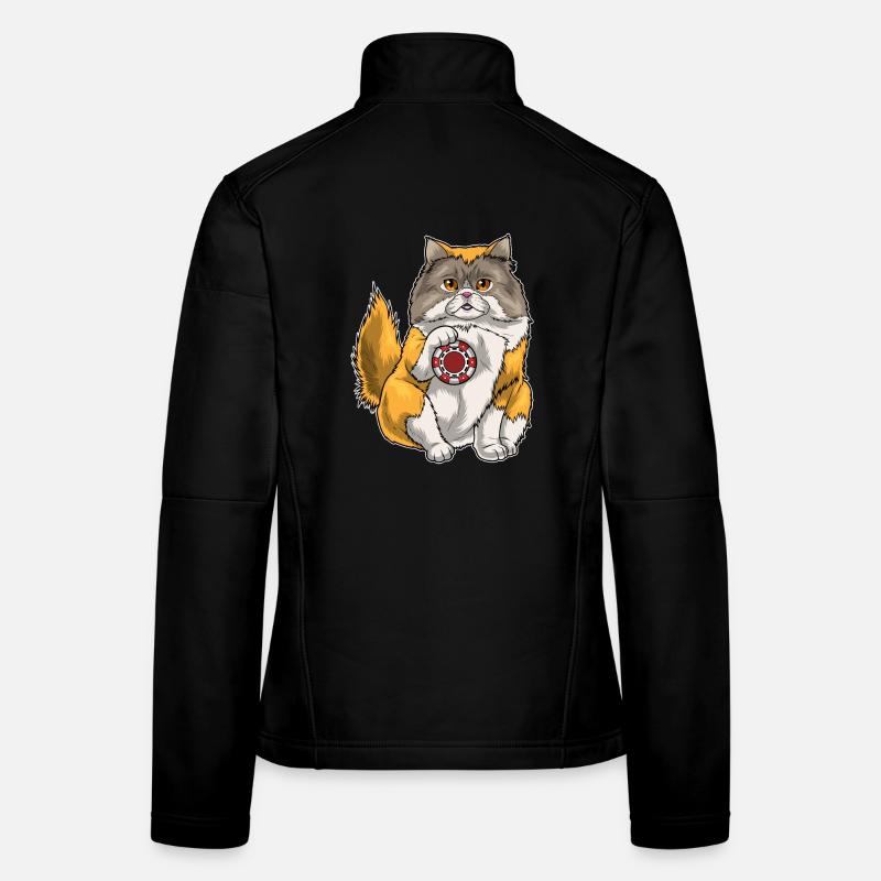 Persische Katze Poker Pokerchips Frauen Softshelljacke