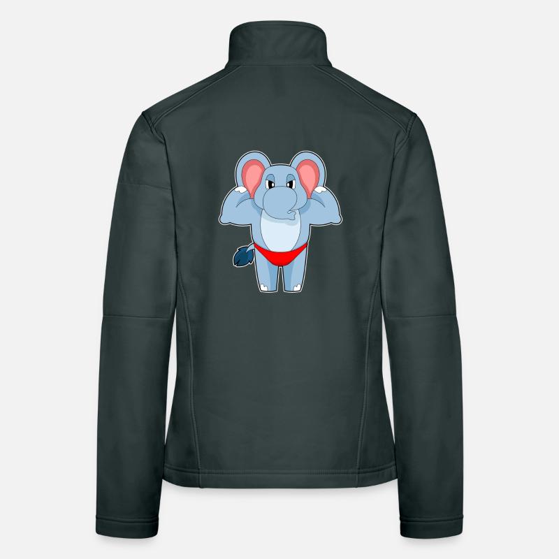 Elefant Bodybuilder Bodybuilding Sport Frauen Softshelljacke