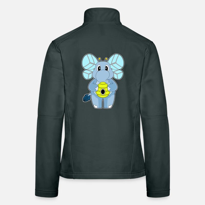 Nid d’abeilles éléphants Veste en tissu softshell Femme