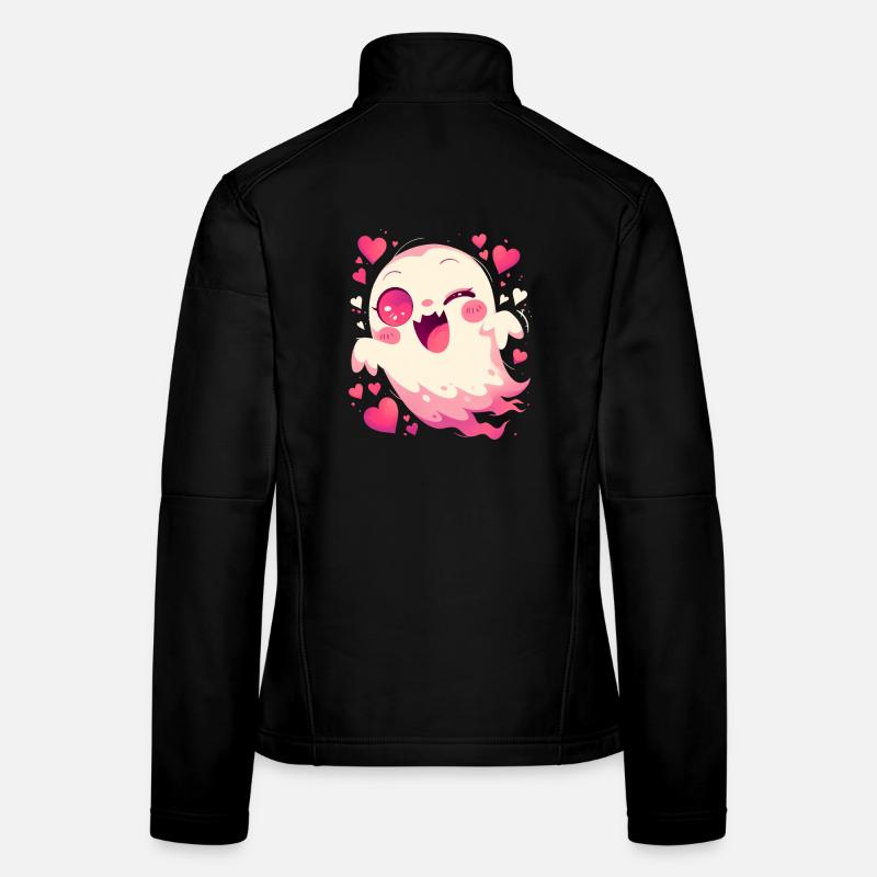 Cute Halloween Geist Herzchen Gespenst Spuk Frauen Softshelljacke