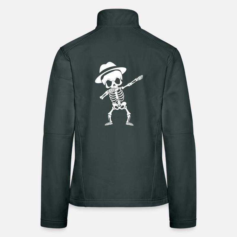 Dabbing Skeleton Funny Halloween Spooky Gift Women's Softshell Jacket