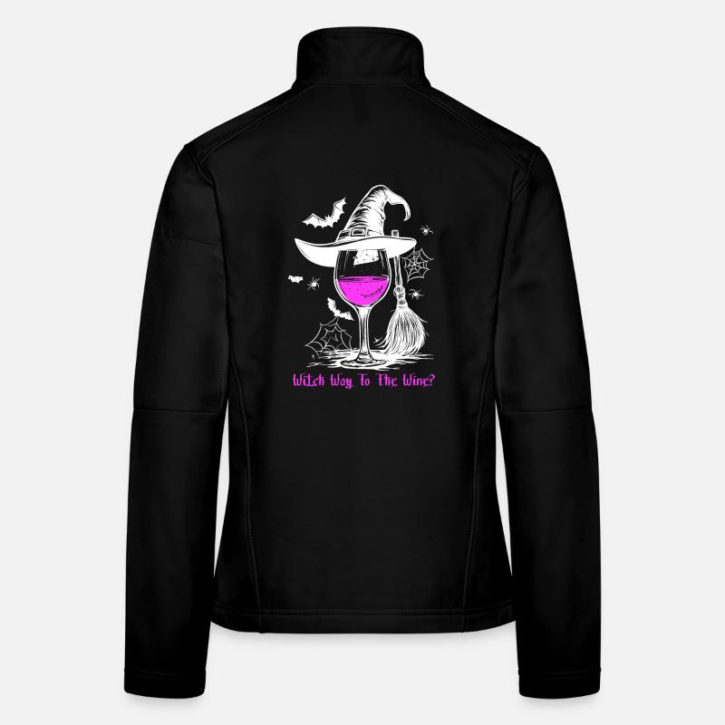 Wine Glass Witch Wine Halloween Wine Drinker Gift Women's Softshell Jacket