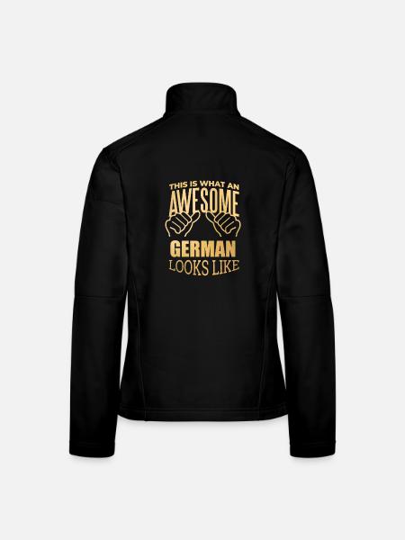 Deutschland - Frauen Softshelljacke - Schwarz - Hinten