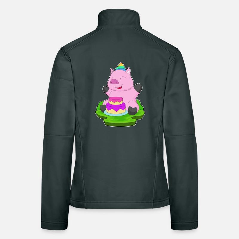 Pig Birthday Cake Women's Softshell Jacket
