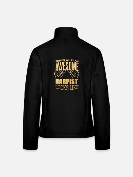 Harfe - Frauen Softshelljacke - Schwarz - Hinten