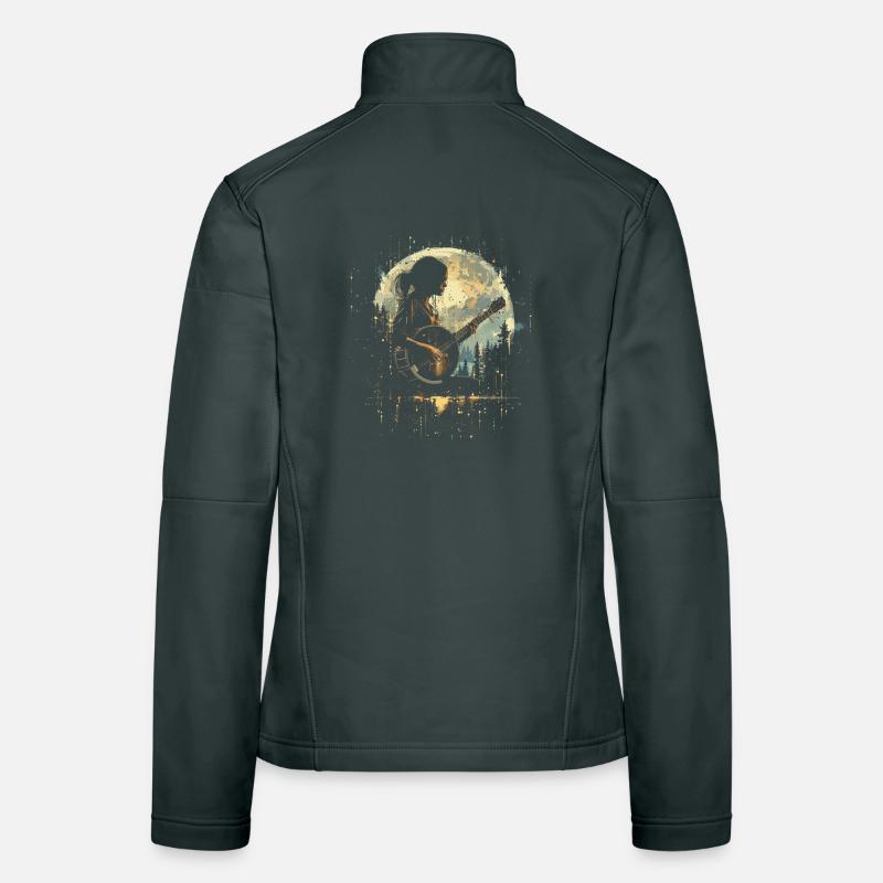 Banjo Player Drawing Women's Softshell Jacket