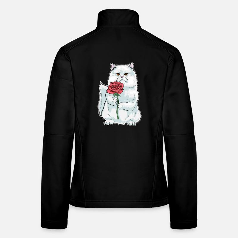 Rose perse Cat Veste en tissu softshell Femme
