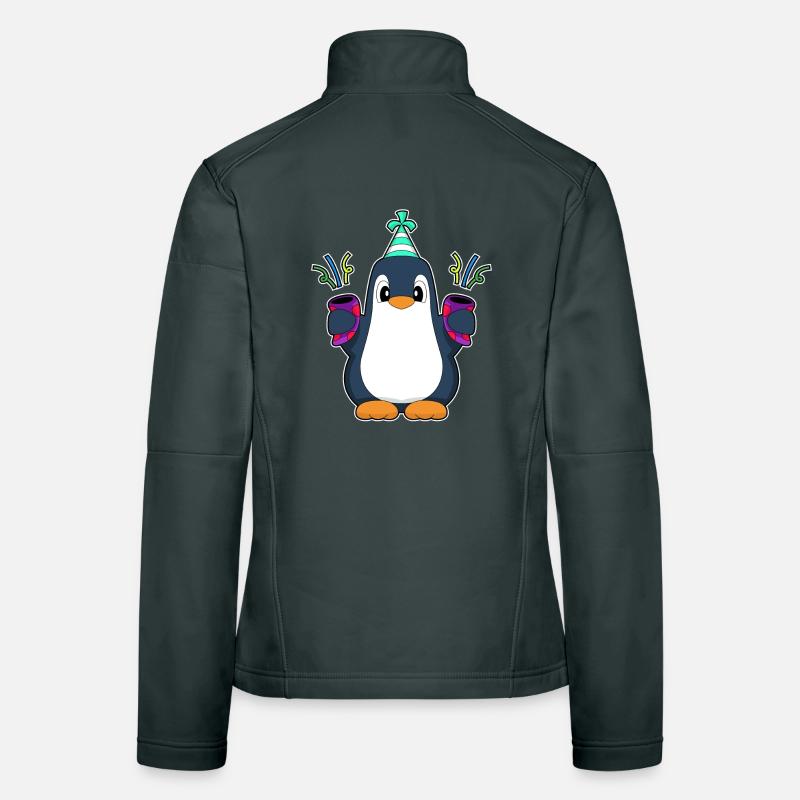 Pinguin Geburtstag Konfetti Frauen Softshelljacke