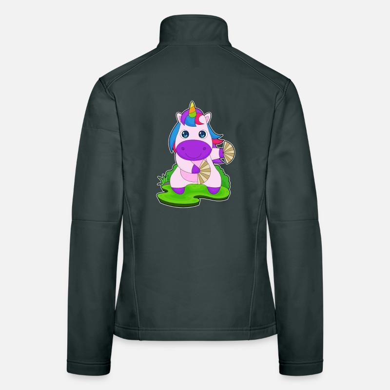 Licorne Éventail à main Veste en tissu softshell Femme