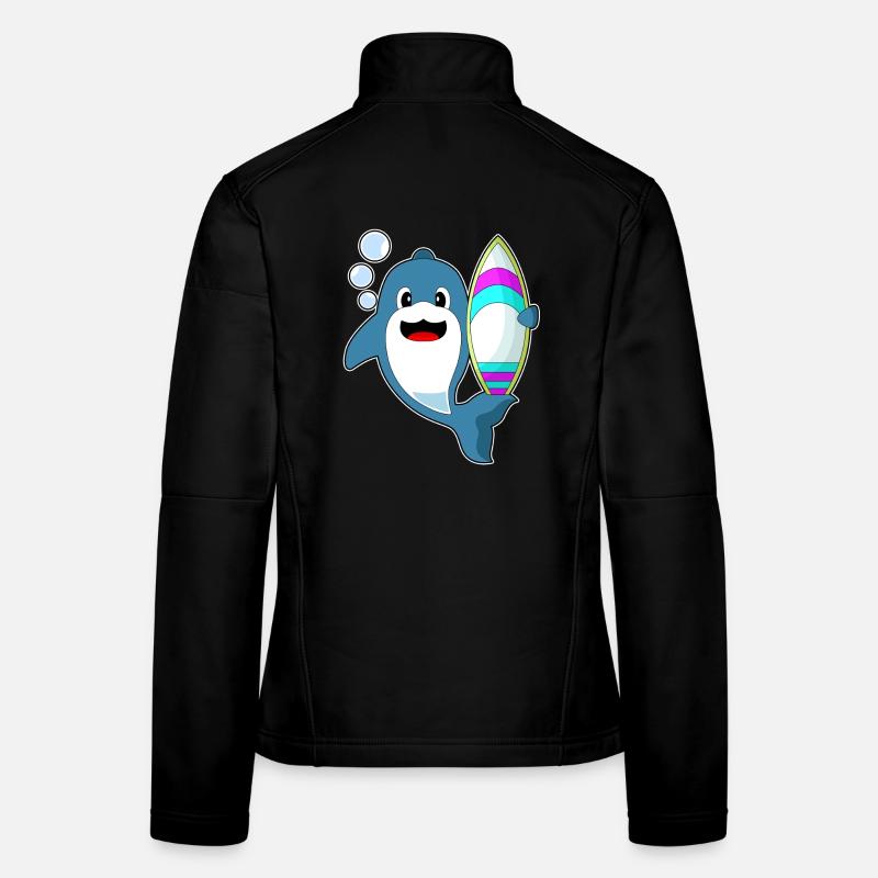 Été de surf sur planche de surf Dolphin Veste en tissu softshell Femme
