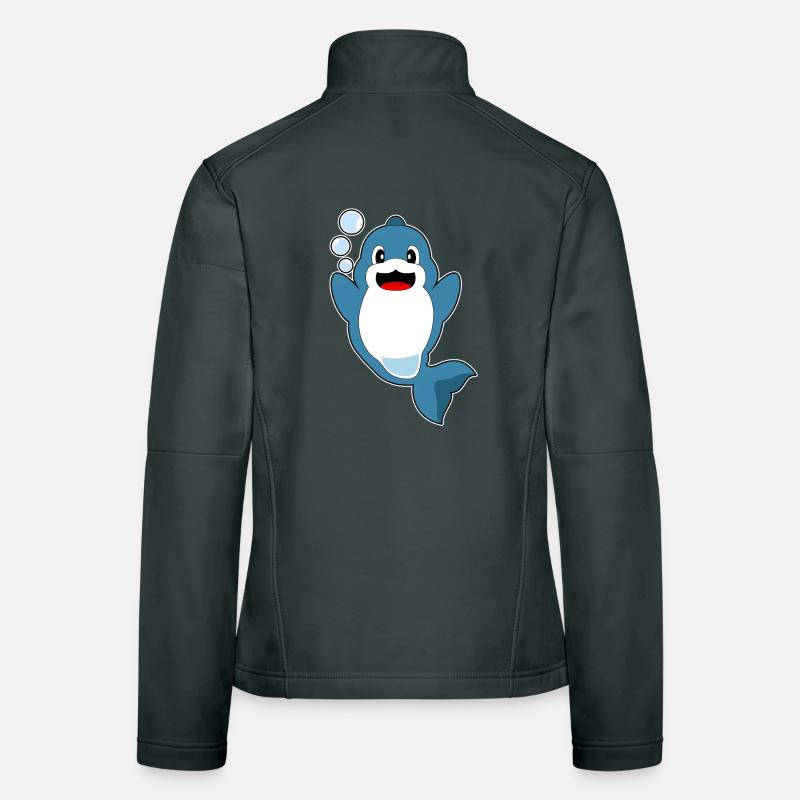 Dolphin Water Bubbles Women's Softshell Jacket