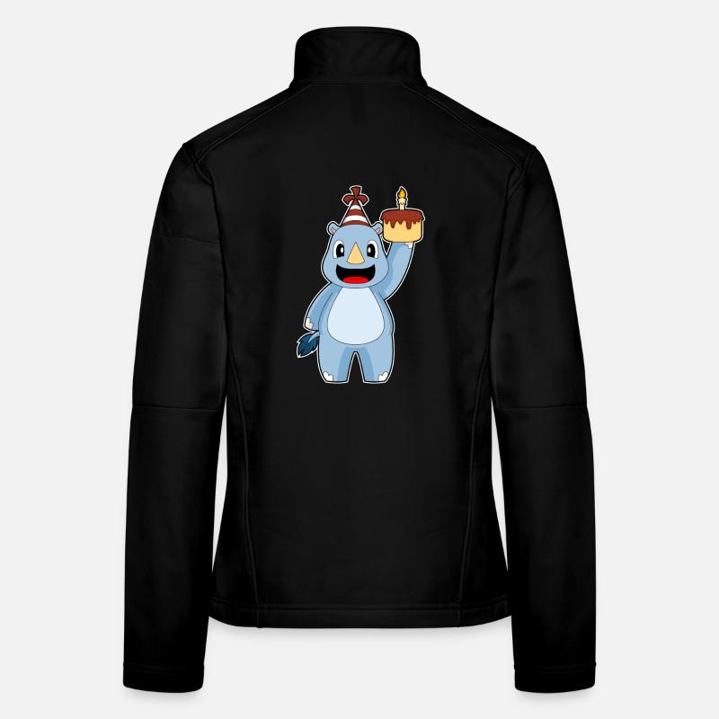 Gâteau d’anniversaire rhinocéros Veste en tissu softshell Femme