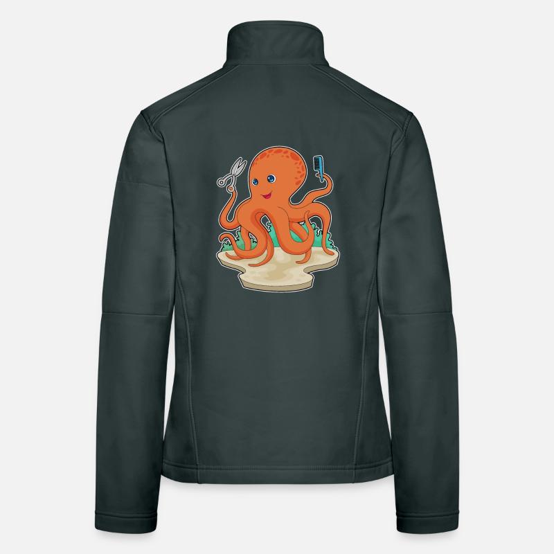 Krake Friseur Schere Frauen Softshelljacke