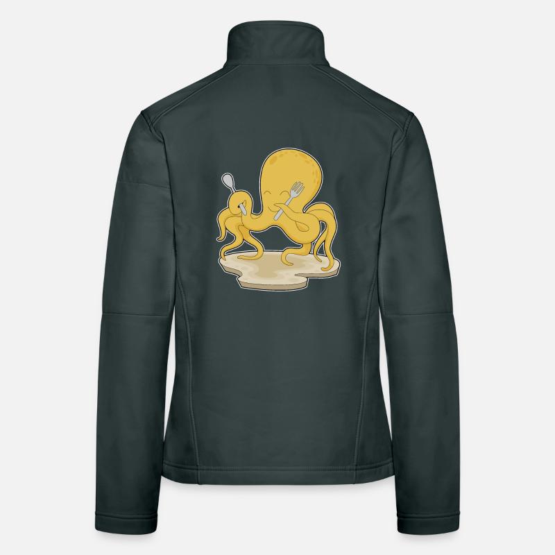 Krake Besteck Kochen Küche Frauen Softshelljacke