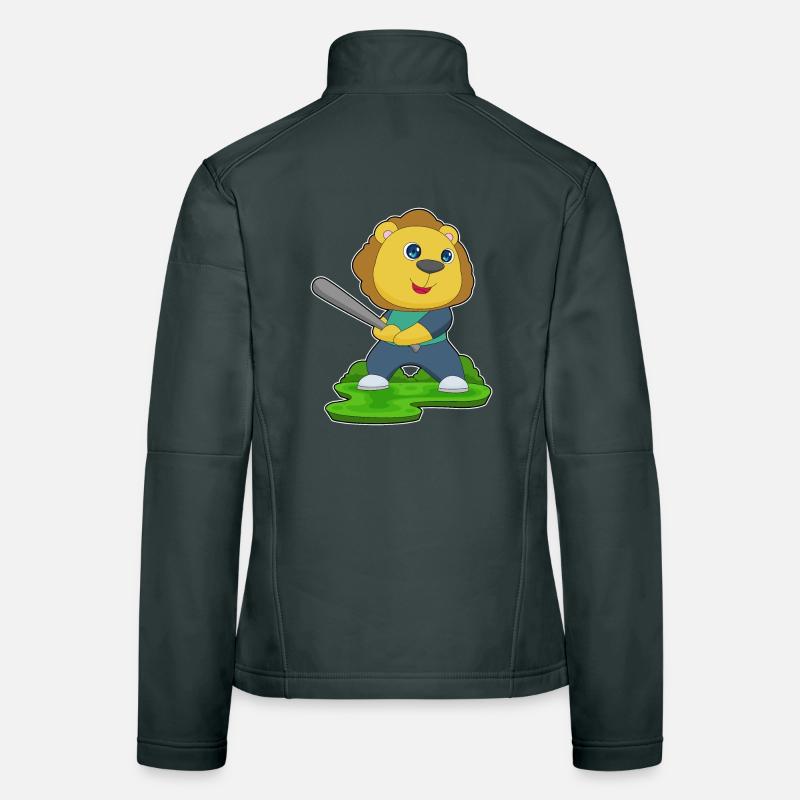 Lion Baseball Baseball Bat Women's Softshell Jacket