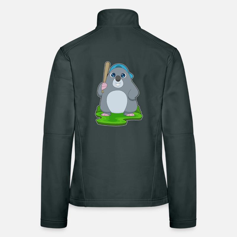 Mole Baseball Baseball Bat Women's Softshell Jacket