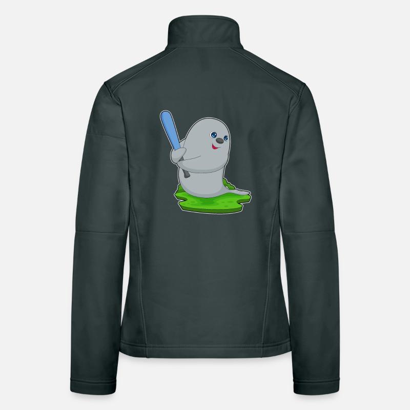 Seal Baseball Baseball Bat Women's Softshell Jacket
