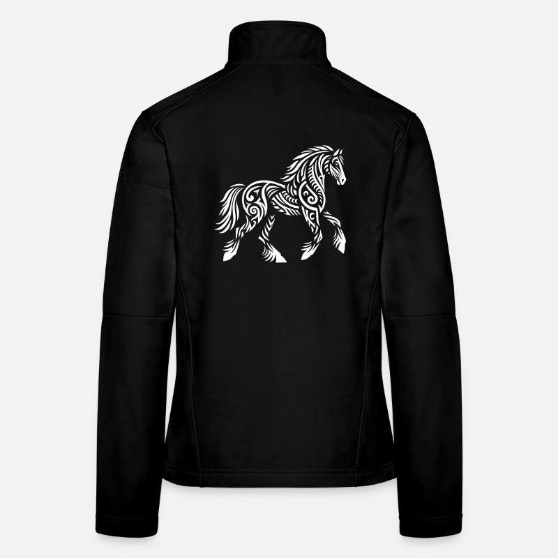 Cheval tribal Veste en tissu softshell Femme