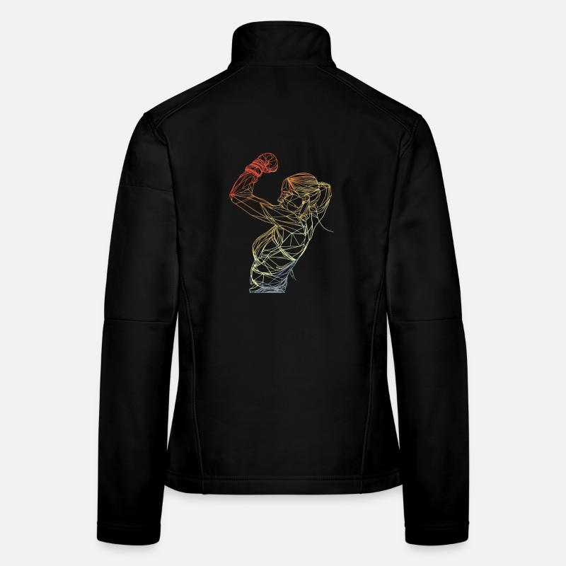 Dessin au trait de boxe fille Veste en tissu softshell Femme