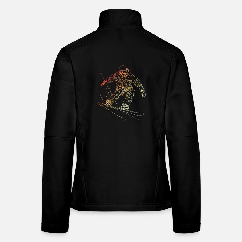 Snowboarder Sketch Retro Women's Softshell Jacket