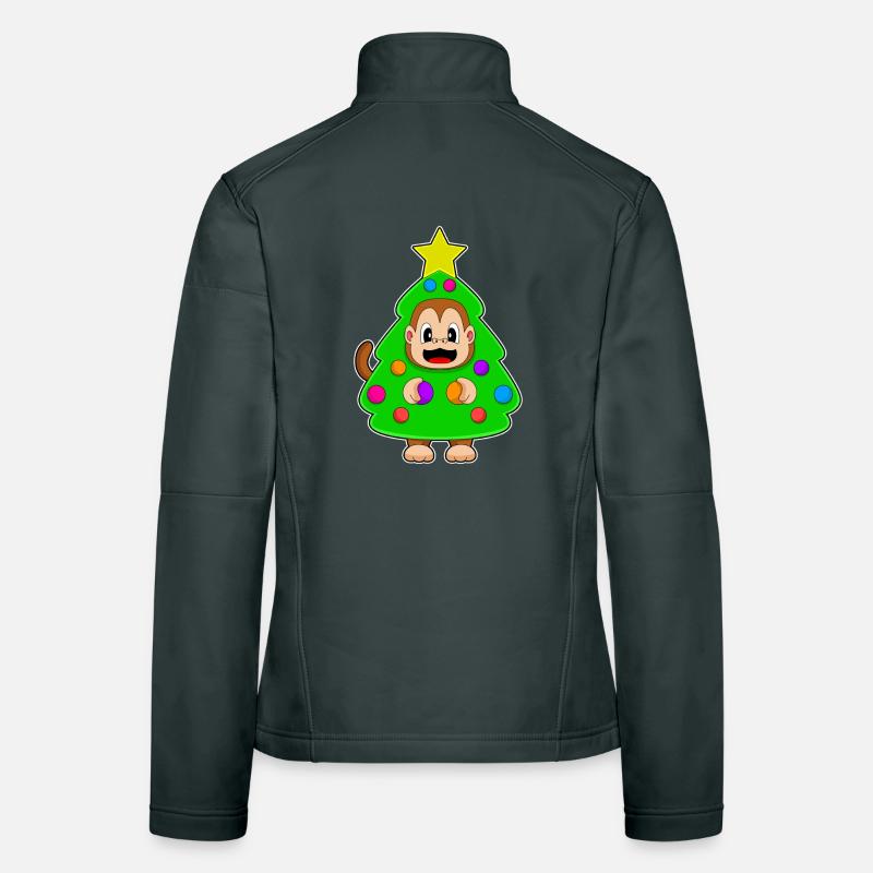 Singe Noël Arbre de Noël Veste en tissu softshell Femme