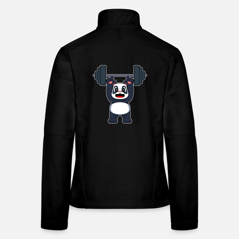 Panda Bodybuilder Barbell Bodybuilding Veste en tissu softshell Femme