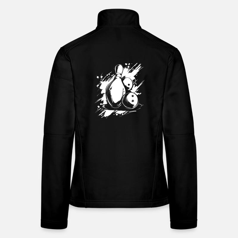 Graphiques de bowling Veste en tissu softshell Femme