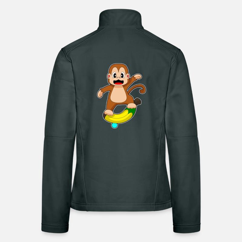 Affe Banane  Frauen Softshelljacke