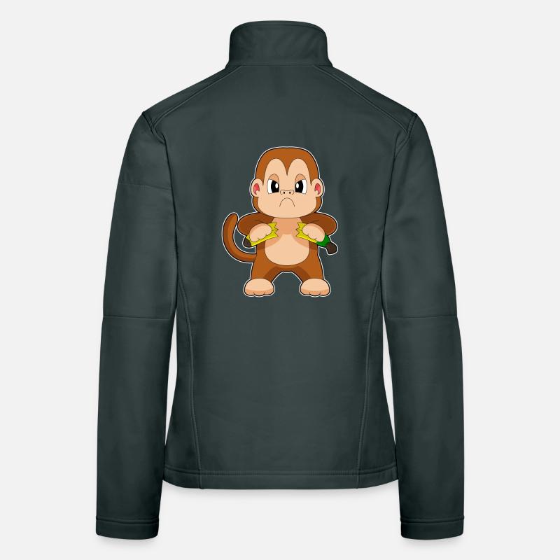 Affe Banane  Frauen Softshelljacke