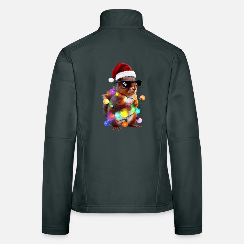 Weihnachts Eichhörnchen mit Lichterkett Frauen Softshelljacke