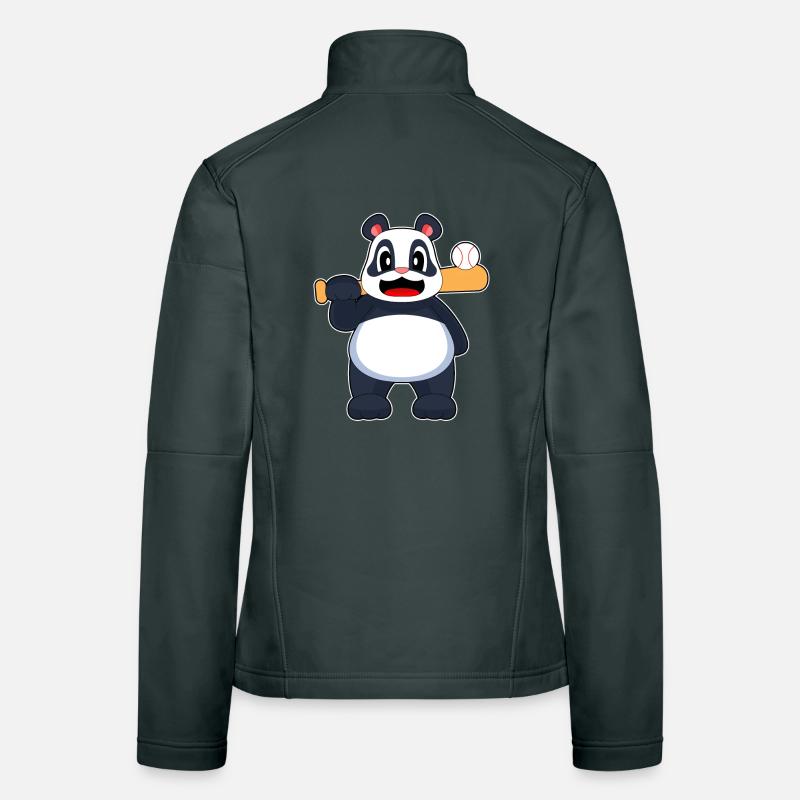 Panda Baseball Baseballschläger Frauen Softshelljacke