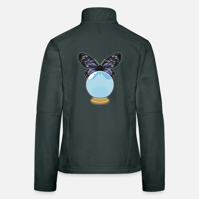 Boule de cristal papillon Veste en tissu softshell Femme