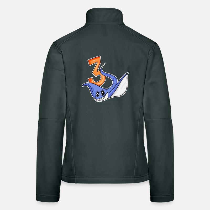 Trois 3 - Numéro 3 - Numéro 3 Anniversaire Veste en tissu softshell Femme