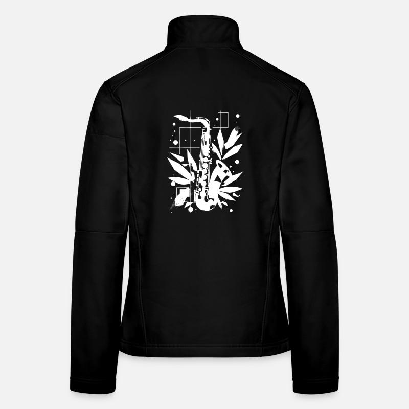Saxophone Cartoon Look Veste en tissu softshell Femme