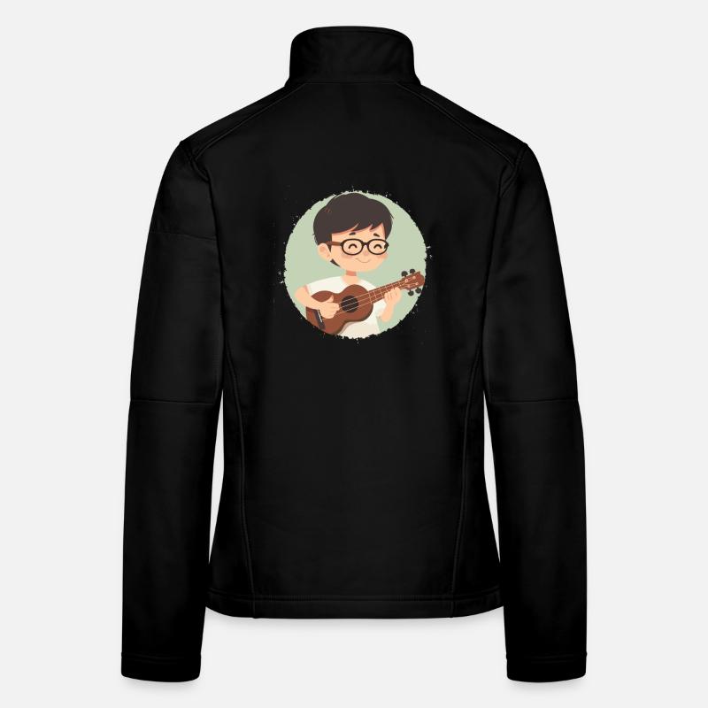 Ukulélé Garçon Graphique Veste en tissu softshell Femme