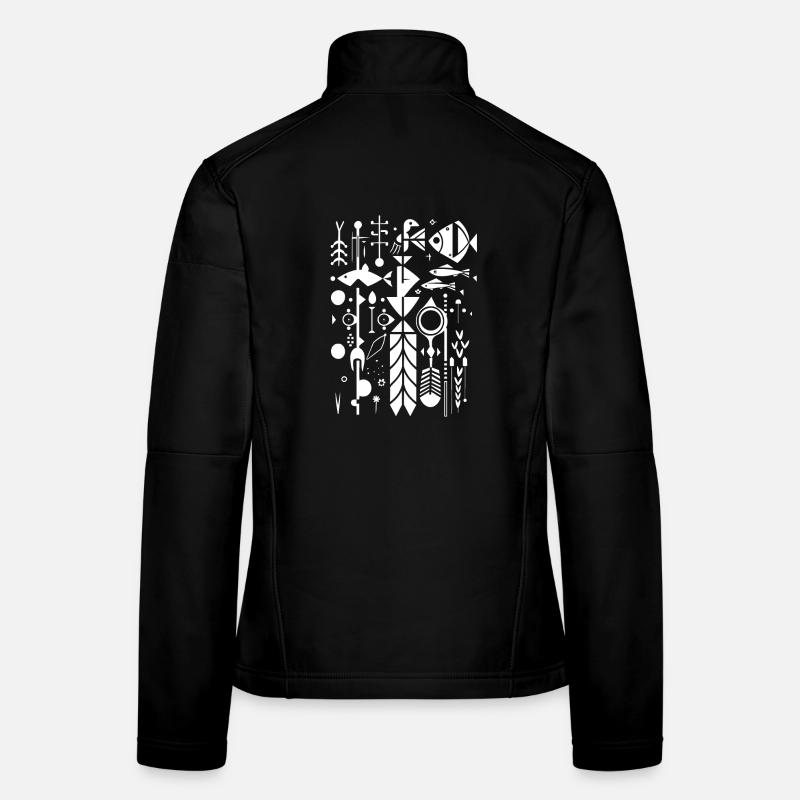 Fischerei Silhouette Frauen Softshelljacke