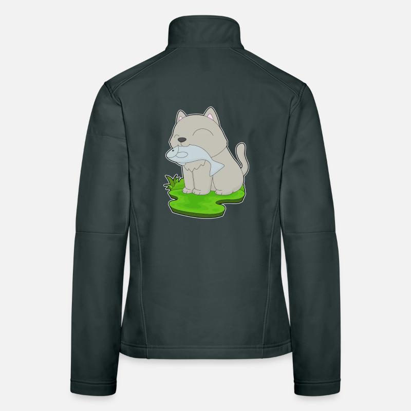 Pêche au chat pêcheur Veste en tissu softshell Femme