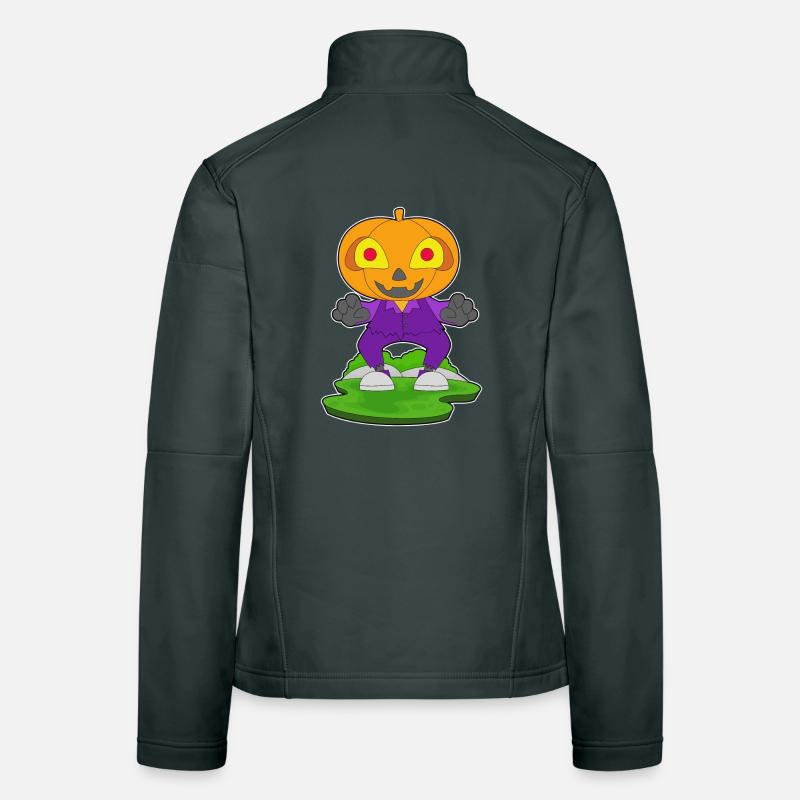 Jack O Lantern Citrouille d’Halloween Veste en tissu softshell Femme