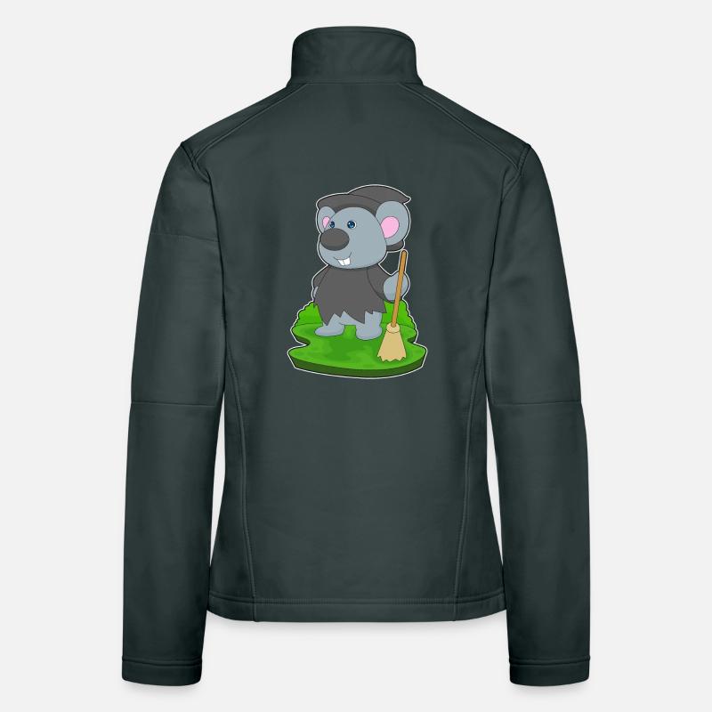 Mouse Witch Broom Women's Softshell Jacket