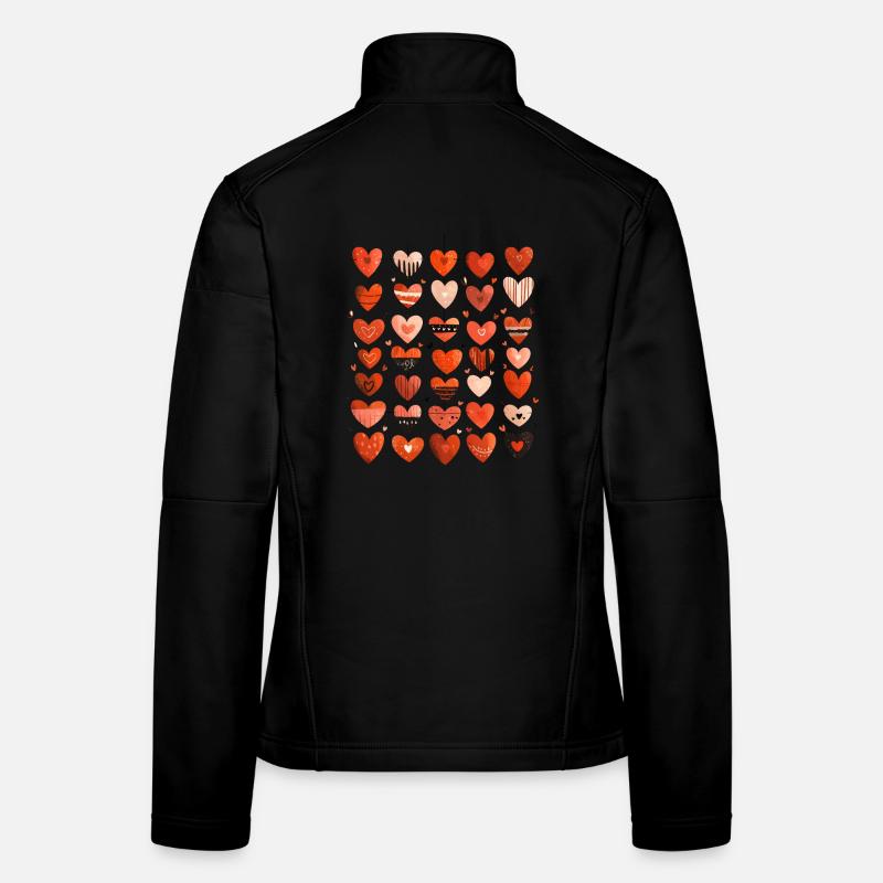 Herzmuster Herz Muster Valentinstag Geschenk Frauen Softshelljacke