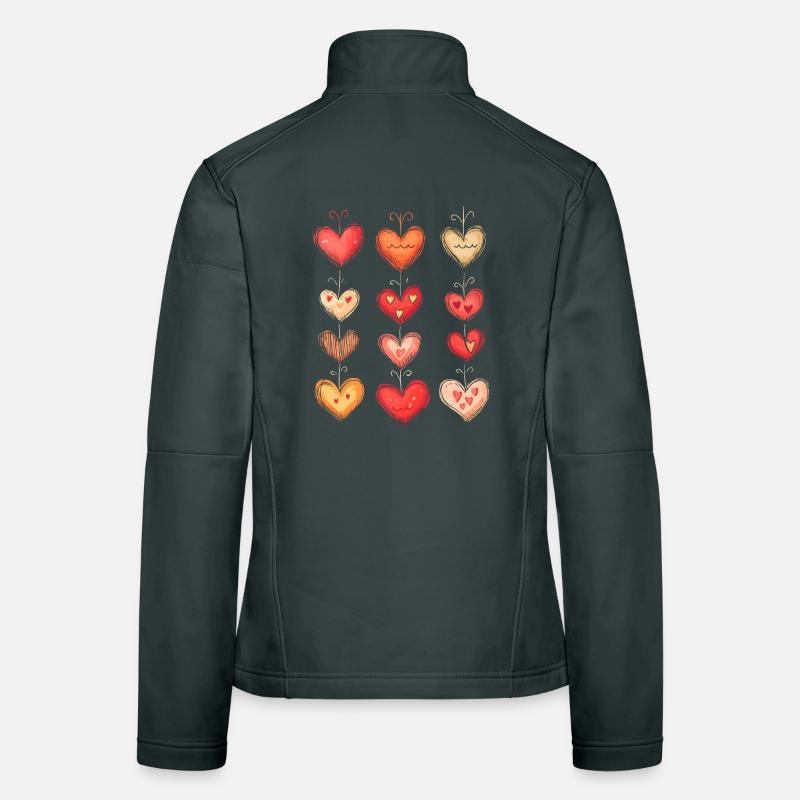 Heart Pattern Valentine's Day Heart Pattern Gift Women's Softshell Jacket