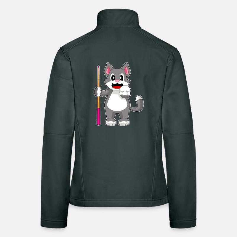 Katze Billiard Queue Frauen Softshelljacke