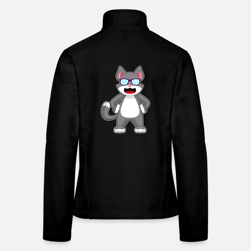 Lunettes de soleil chat Veste en tissu softshell Femme