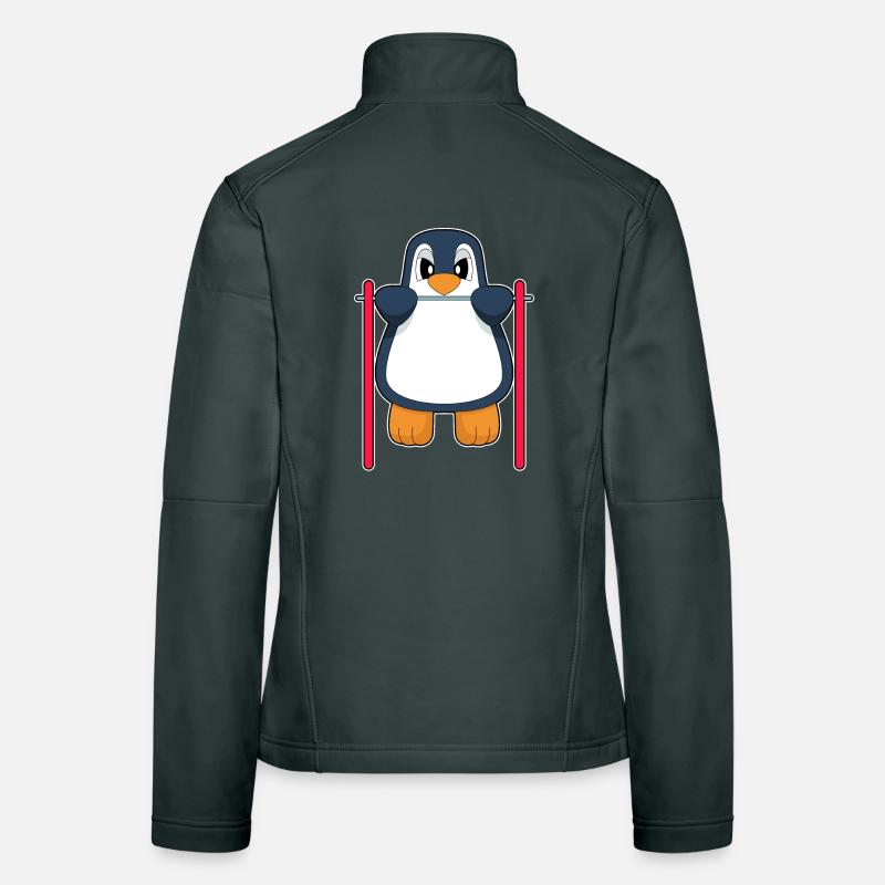 Penguin Bodybuilder Pull-ups Bodybuilding Women's Softshell Jacket